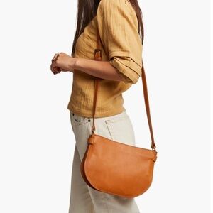 Able Nara Crossbody Leather Satchel Bag Whiskey Tan